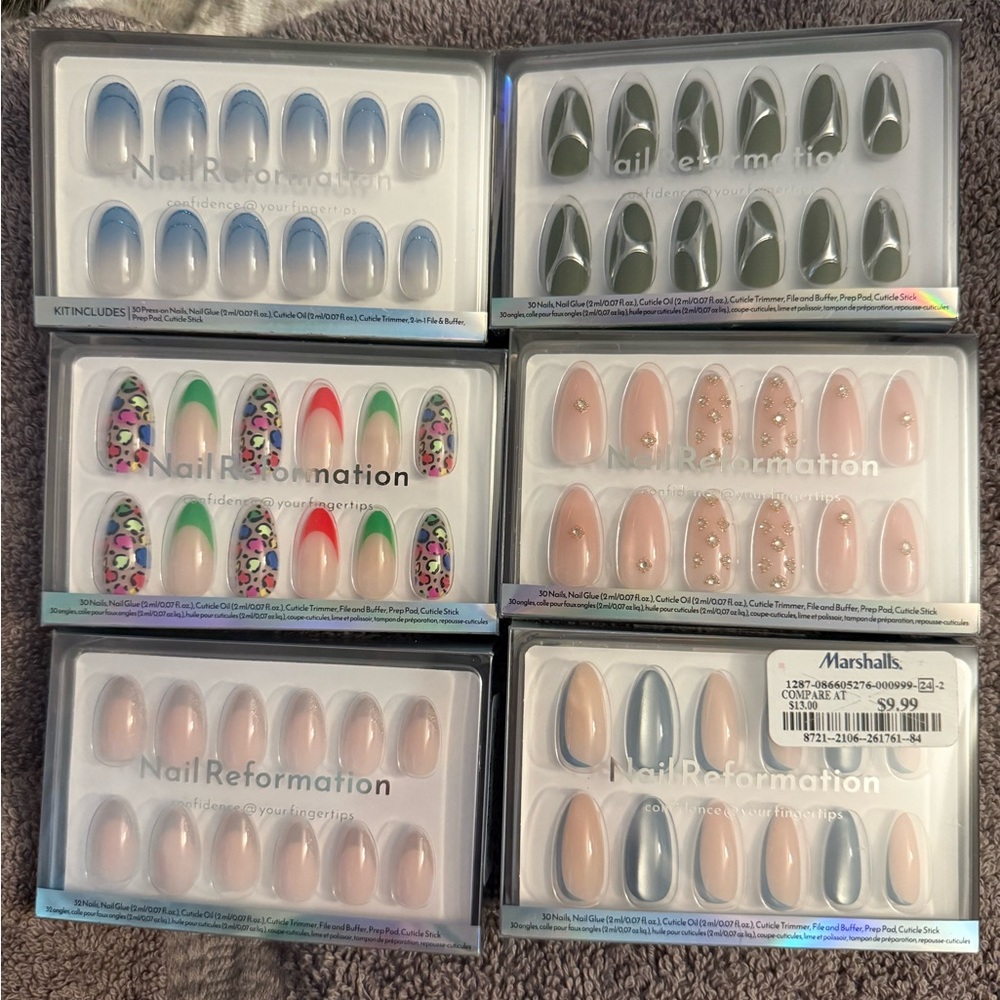 NWT- Nail Reformation Press-On Nail Sets - Mixed Colors